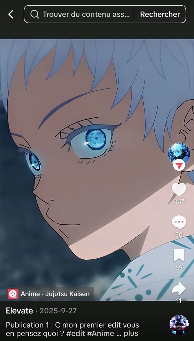 Premier édit publié par Elevate sur TikTok, à 447 j'aime